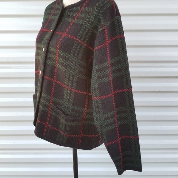Crystal kobe plaid button front cardigan - Picture 4 of 6
